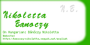 nikoletta banoczy business card