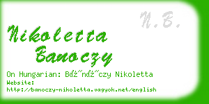 nikoletta banoczy business card